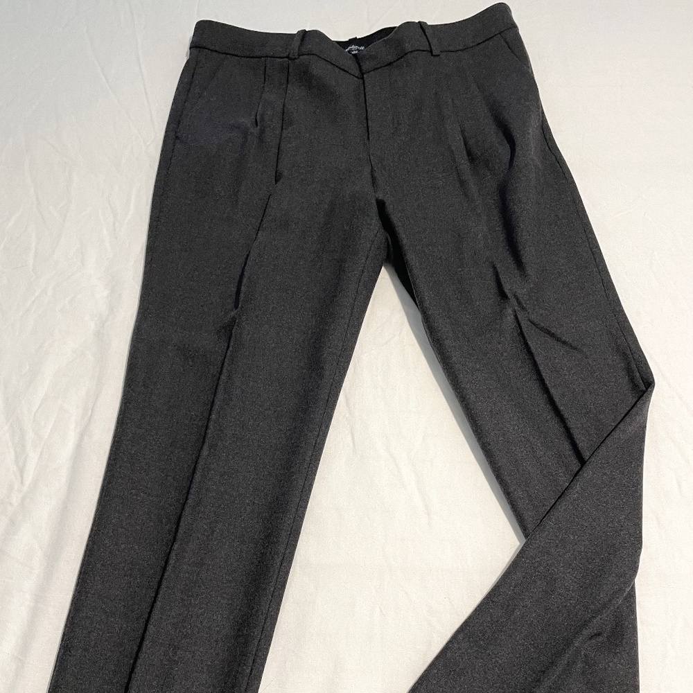 NWT WOOL LINED WOMENS CHARCOAL GREY TROUSER PANTS ANKLE LENGTH SZ 8